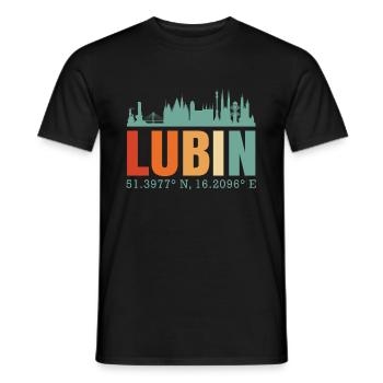 Pologne Lubin.Skyline - T-shirt homme - noir - Devant - AI Model Male 178 light (178cm)