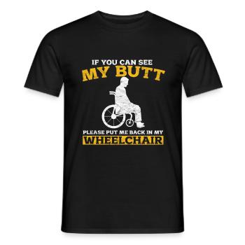 Rollstuhl - Männer T-Shirt - Schwarz - Vorne - AI Model Male 178 light (178cm)
