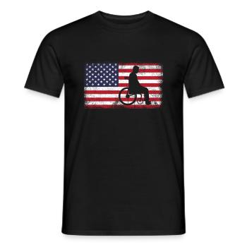 Rollstuhl - Männer T-Shirt - Schwarz - Vorne - AI Model Male 178 light (178cm)