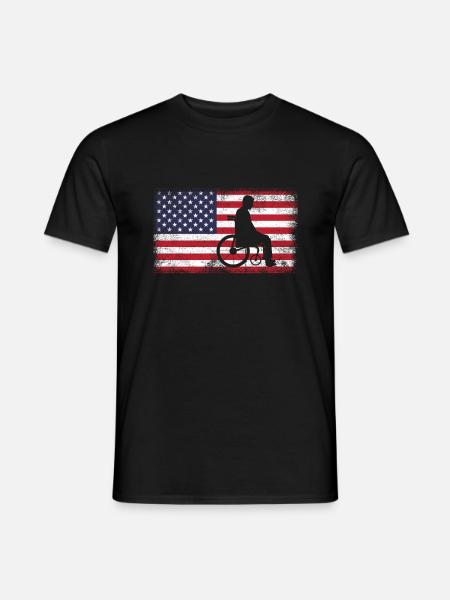 Rollstuhl - Männer T-Shirt - Schwarz