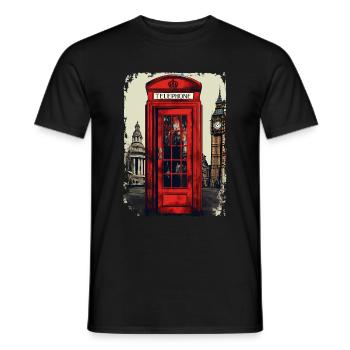 Londres - T-shirt homme - noir - Devant - AI Model Male 178 light (178cm)