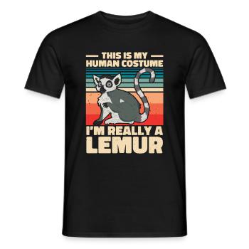 Lemur - Men's T-Shirt - black - Front - AI Model Male 178 light (178cm)