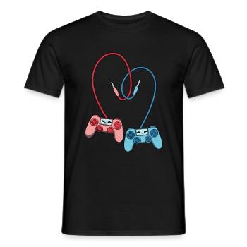 Gaming Controller Liebe - Männer T-Shirt - Schwarz - Vorne - AI Model Male 178 light (178cm)
