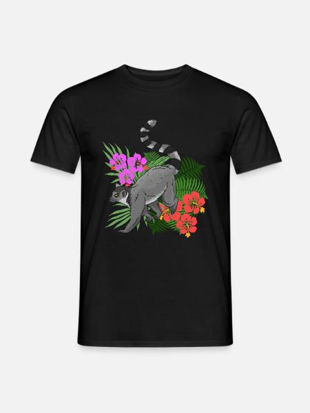 Fleurs de lémuriens - T-shirt homme - noir