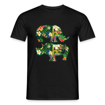 Rhinocéros - T-shirt homme - noir - Devant - AI Model Male 178 light (178cm)