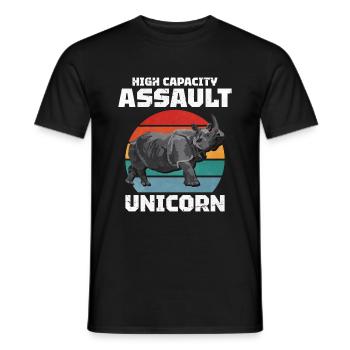 Rhinocéros - T-shirt homme - noir - Devant - AI Model Male 178 light (178cm)