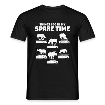 Rhinocéros - T-shirt homme - noir - Devant - AI Model Male 178 light (178cm)