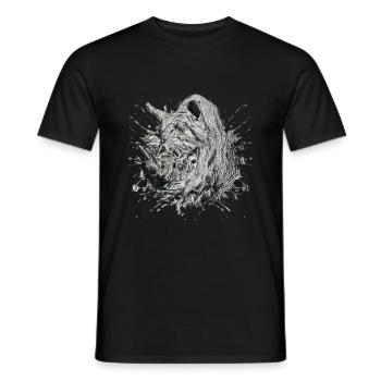 Nashorn - Männer T-Shirt - Schwarz - Vorne - AI Model Male 178 light (178cm)