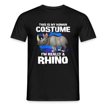 Rhinocéros - T-shirt homme - noir - Devant - AI Model Male 178 light (178cm)