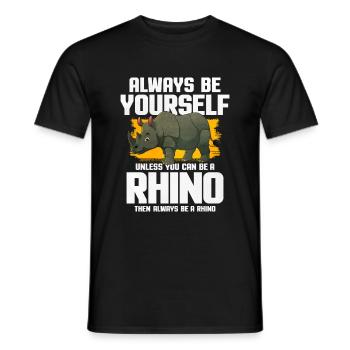 Rhinocéros - T-shirt homme - noir - Devant - AI Model Male 178 light (178cm)