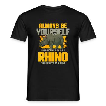 Rhinocéros - T-shirt homme - noir - Devant - AI Model Male 178 light (178cm)
