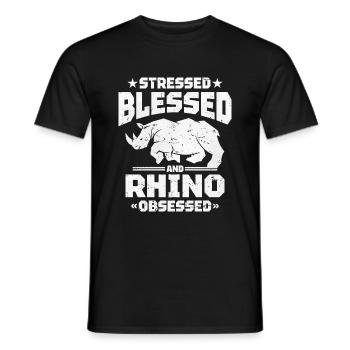 Rhinocéros - T-shirt homme - noir - Devant - AI Model Male 178 light (178cm)