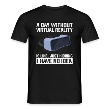 Virtual Reality VR Gift - Men's T-Shirt - black - Front - AI Model Male 178 light (178cm)