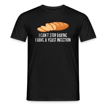 Baking yeast infection - Men's T-Shirt - black - Front - AI Model Male 178 light (178cm)
