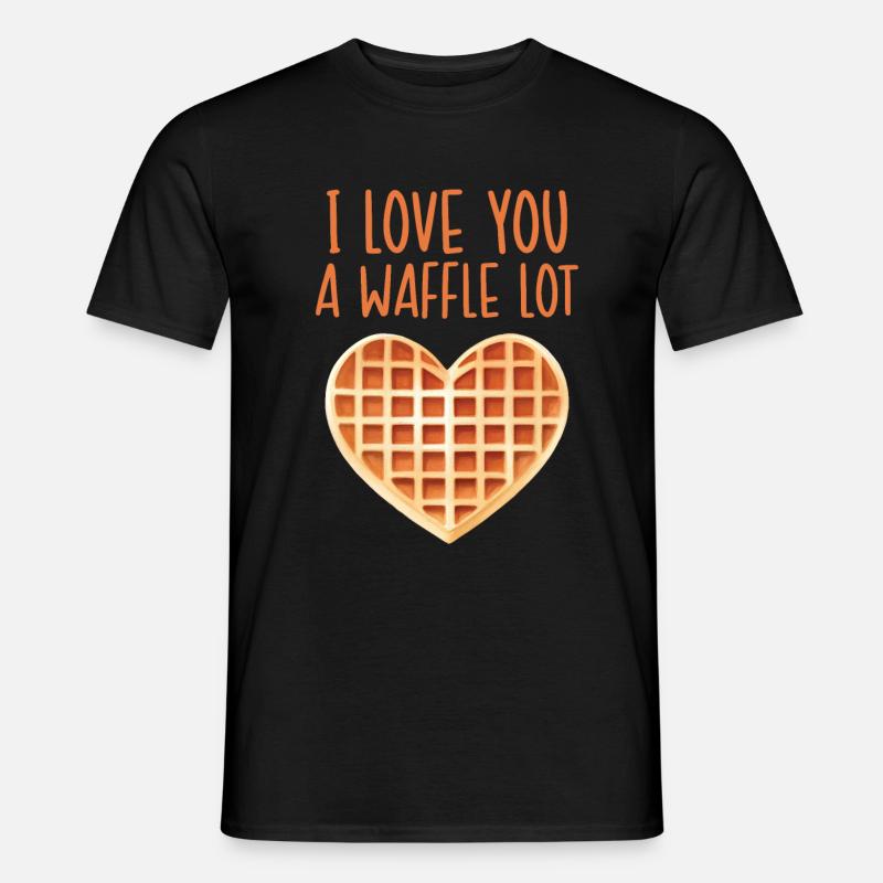 Ich liebe dich eine Waffel Menge - Männer T-Shirt - Schwarz