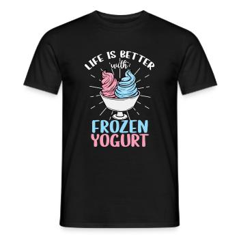 Life is better with frozen yogurt - Men's T-Shirt - black - Front - AI Model Male 178 light (178cm)
