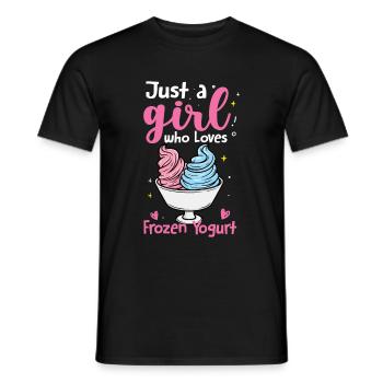 Just A Girl Who Loves Frozen Yogurt - Männer T-Shirt - Schwarz - Vorne - AI Model Male 178 light (178cm)