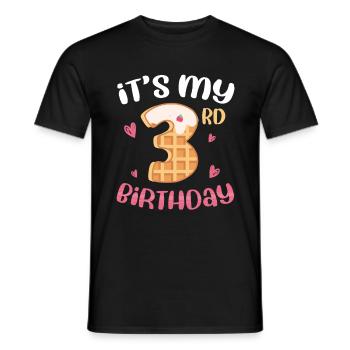 Gaufre du 3e anniversaire - T-shirt homme - noir - Devant - AI Model Male 178 light (178cm)