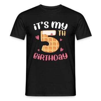 Gaufre du 5e anniversaire - T-shirt homme - noir - Devant - AI Model Male 178 light (178cm)