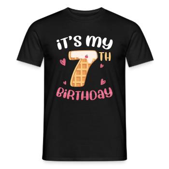 Gaufre du 7e anniversaire - T-shirt homme - noir - Devant - AI Model Male 178 light (178cm)