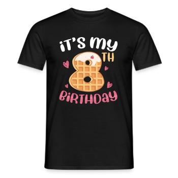 Gaufre du 8e anniversaire - T-shirt homme - noir - Devant - AI Model Male 178 light (178cm)