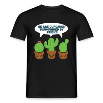 Kaktus Cupcakes Kuchen - Männer T-Shirt - Schwarz - Vorne - AI Model Male 178 light (178cm)