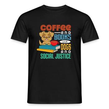 Kaffee und Bücher und Hunde - Männer T-Shirt - Schwarz - Vorne - AI Model Male 178 light (178cm)