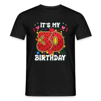 30. Geburtstag Wassermelone Sommer Geschenk - Männer T-Shirt - Schwarz - Vorne - AI Model Male 178 light (178cm)