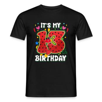 13. Geburtstag Wassermelone Sommer Geschenk - Männer T-Shirt - Schwarz - Vorne - AI Model Male 178 light (178cm)