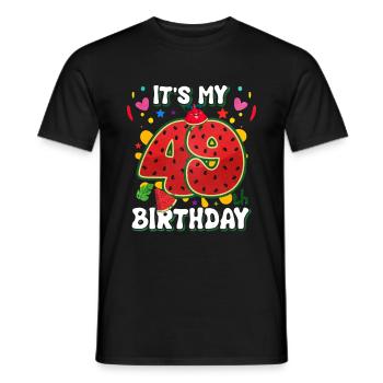 49e anniversaire Pastèque - T-shirt homme - noir - Devant - AI Model Male 178 light (178cm)