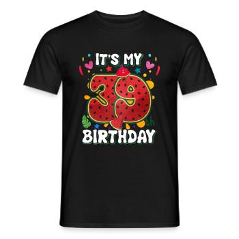 39th Birthday Watermelon - Men's T-Shirt - black - Front - AI Model Male 178 light (178cm)