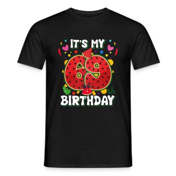 69th Birthday Watermelon - Men's T-Shirt - black - Front - AI Model Male 178 light (178cm)