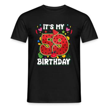 59th Birthday Watermelon - Men's T-Shirt - black - Front - AI Model Male 178 light (178cm)
