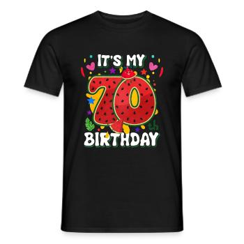 70e anniversaire de la pastèque - T-shirt homme - noir - Devant - AI Model Male 178 light (178cm)