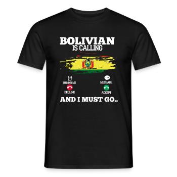 Bolivien - Männer T-Shirt - Schwarz - Vorne - AI Model Male 178 light (178cm)