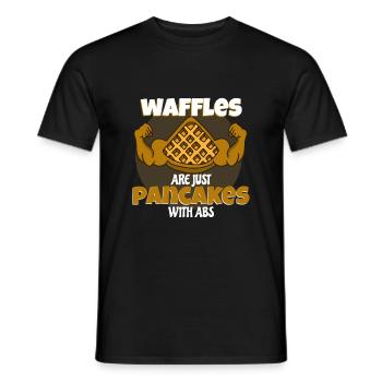 Waffel - Männer T-Shirt - Schwarz - Vorne - AI Model Male 178 light (178cm)