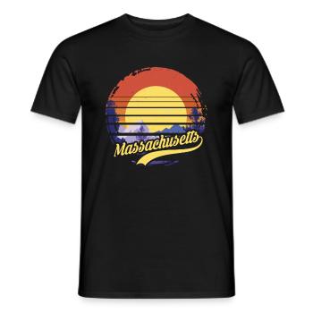 Massachusetts - Men's T-Shirt - black - Front - AI Model Male 178 light (178cm)