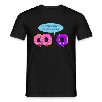 On Wednesday we wear them pink - Men's T-Shirt - black - Front - AI Model Male 178 light (178cm)