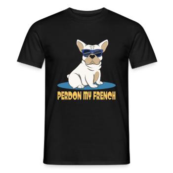 Perdon Mon Français - T-shirt homme - noir - Devant - AI Model Male 178 light (178cm)