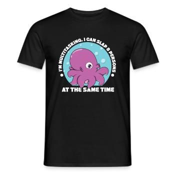 Octopus - Men's T-Shirt - black - Front - AI Model Male 178 light (178cm)
