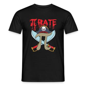 Pi Pirate Math - Men's T-Shirt - black - Front - AI Model Male 178 light (178cm)