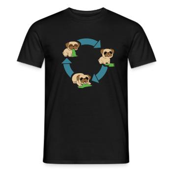 Pug Environmental Protection - Men's T-Shirt - black - Front - AI Model Male 178 light (178cm)