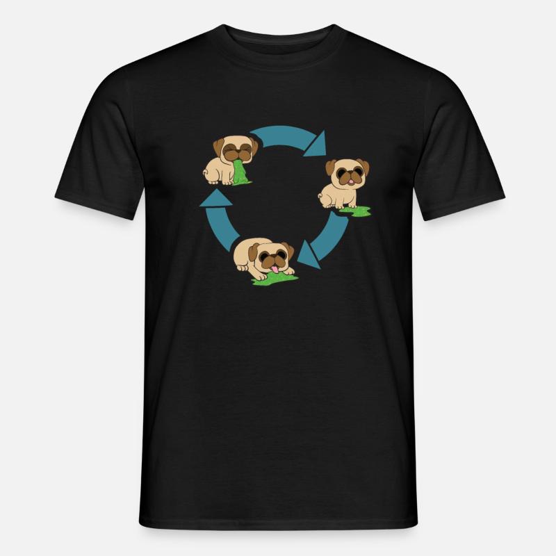 Mops Umweltschutz - Männer T-Shirt - Schwarz