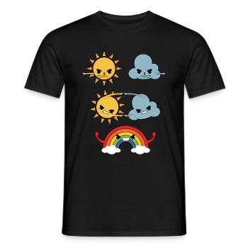 Sonne Wolken Regenbogen - Männer T-Shirt - Schwarz - Vorne - AI Model Male 178 light (178cm)