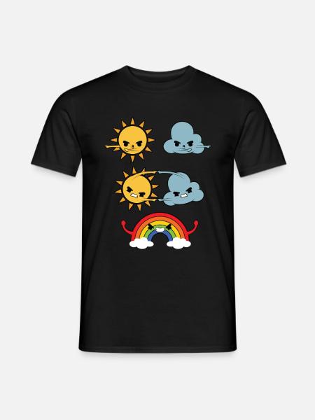 Sun, Clouds, Rainbow - Men's T-Shirt - black