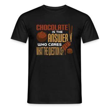 Schokolade Ist die Antwort Was war die Frage? - Männer T-Shirt - Schwarz - Vorne - AI Model Male 178 light (178cm)