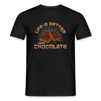Das Leben ist Besser Mit Schokolade - Männer T-Shirt - Schwarz - Vorne - AI Model Male 178 light (178cm)