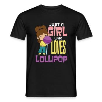 Cadeau de bonbons Lollipop - T-shirt homme - noir - Devant - AI Model Male 178 light (178cm)