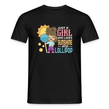 Cadeau de bonbons Lollipop - T-shirt homme - noir - Devant - AI Model Male 178 light (178cm)