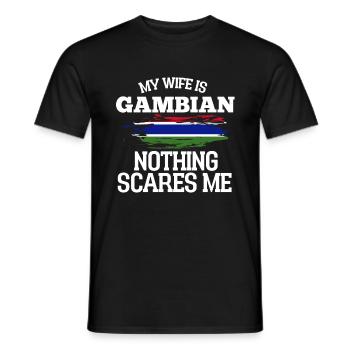 Gambie Épouse - T-shirt homme - noir - Devant - AI Model Male 178 light (178cm)